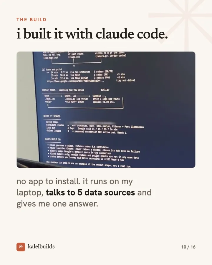 Construit avec Claude Code, dans le terminal